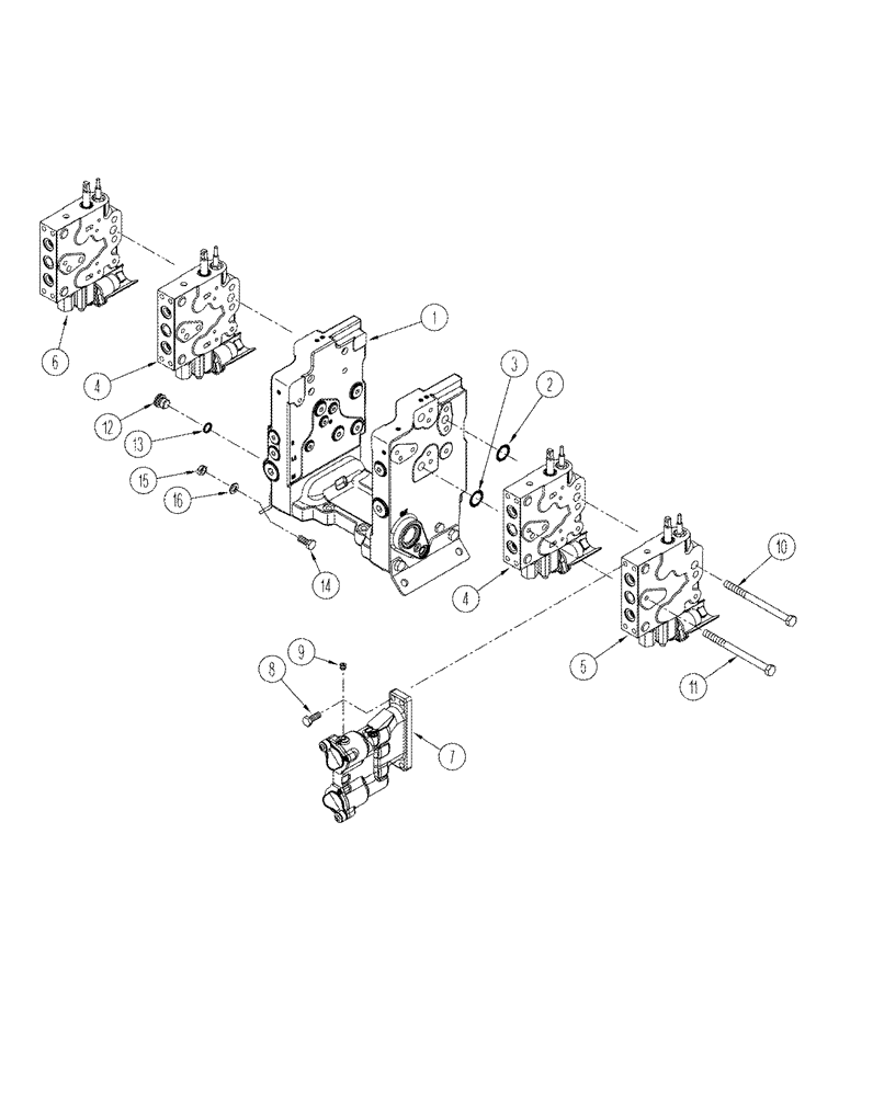 Схема запчастей Case IH STX275 - (08-34) - REMOTE VALVE ASSY MANUAL REMOTE (08) - HYDRAULICS