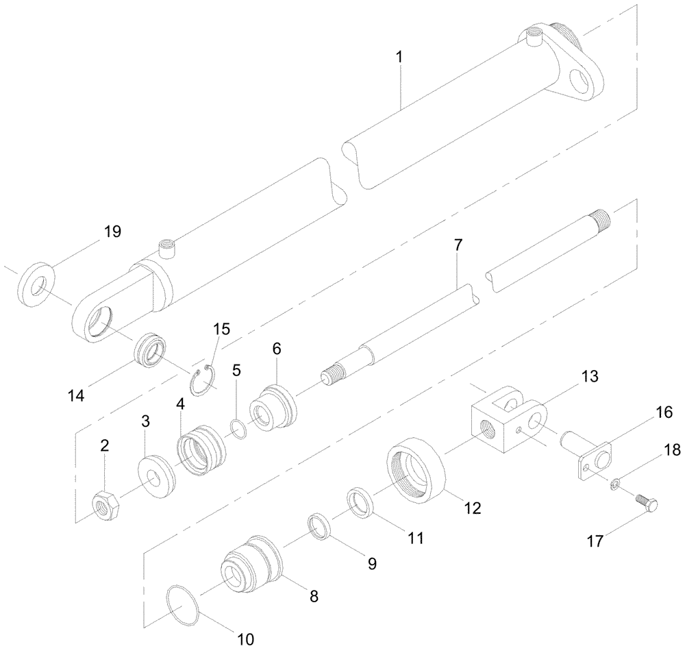 Схема запчастей Case IH A7000 - (B02.07[01]) - Hydraulic Cylinder {Elevator Lift} (07) - HYDRAULICS