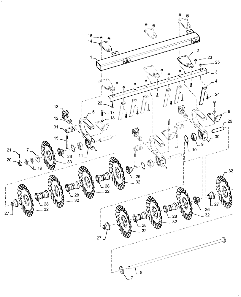 Схема запчастей Case IH TRUE-TANDEM 335VT - (75.200.AA[09]) - CUSHION OUTER WING GANG PARTS FRONT (75) - SOIL PREPARATION