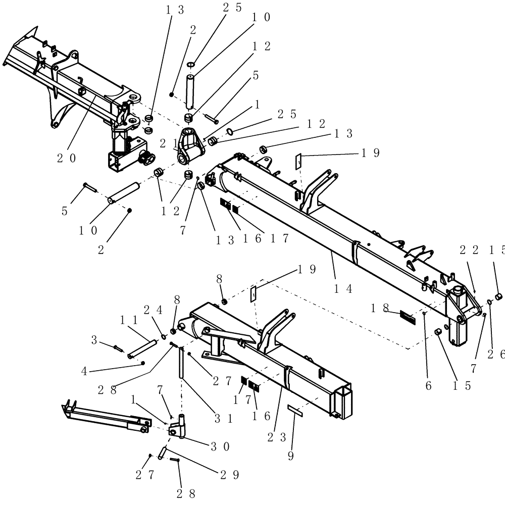 Схема запчастей Case IH 700 - (39.100.04) - BOOM, WING (39) - FRAMES AND BALLASTING