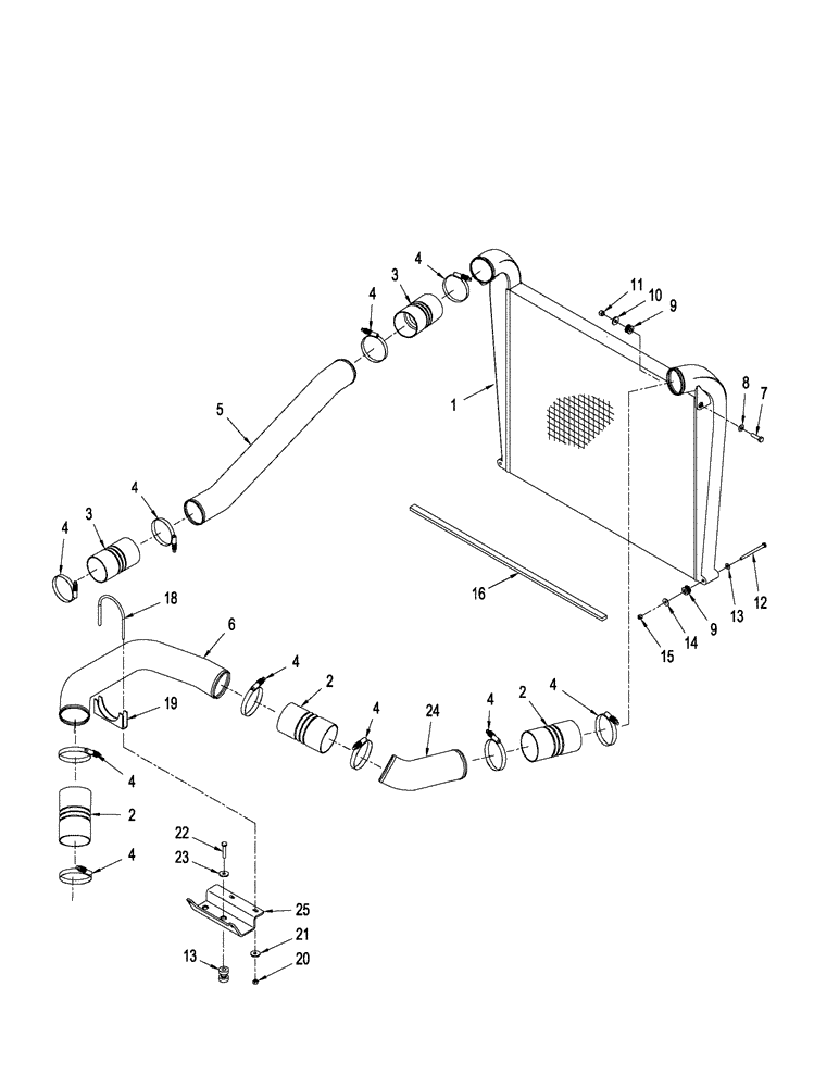 Схема запчастей Case IH STX530 - (02-11) - AIR COOLER MOUNTING, STX & STEIGER 480 / 530 (02) - ENGINE