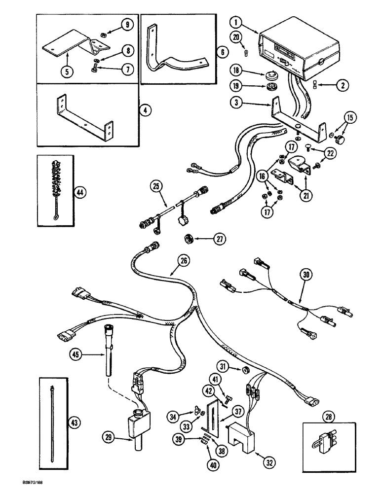 Схема запчастей Case IH 900 - (4-14) - SEED FLOW II MONITOR SYSTEM, PRIOR TO MONITOR SERIAL NUMBER 0303-30376, CYCLO AIR & PLATE PLANTERS (04) - ELECTRICAL SYSTEMS