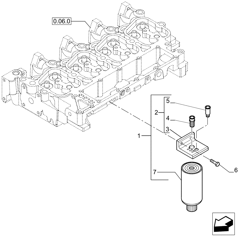 Схема запчастей Case IH P85 - (0.20.0[01]) - FUEL FILTER (02) - ENGINE