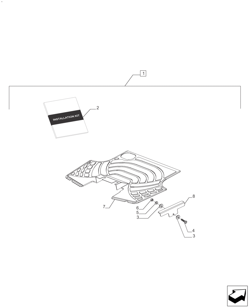 Схема запчастей Case IH FARMALL 110A - (88.100.90[02]) - DIA KIT FLOORMAT PLATFORM (88) - ACCESSORIES