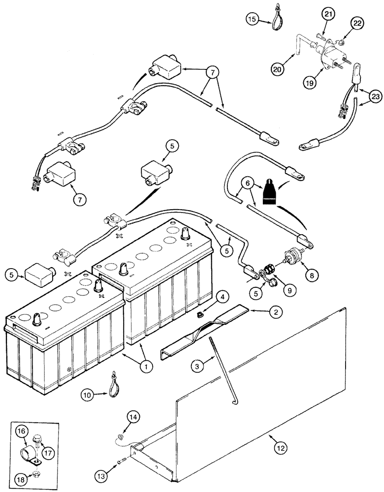 Схема запчастей Case IH 420 TIER 3 - (04-16) - BATTERY AND BATTERY CABLES (06) - ELECTRICAL SYSTEMS