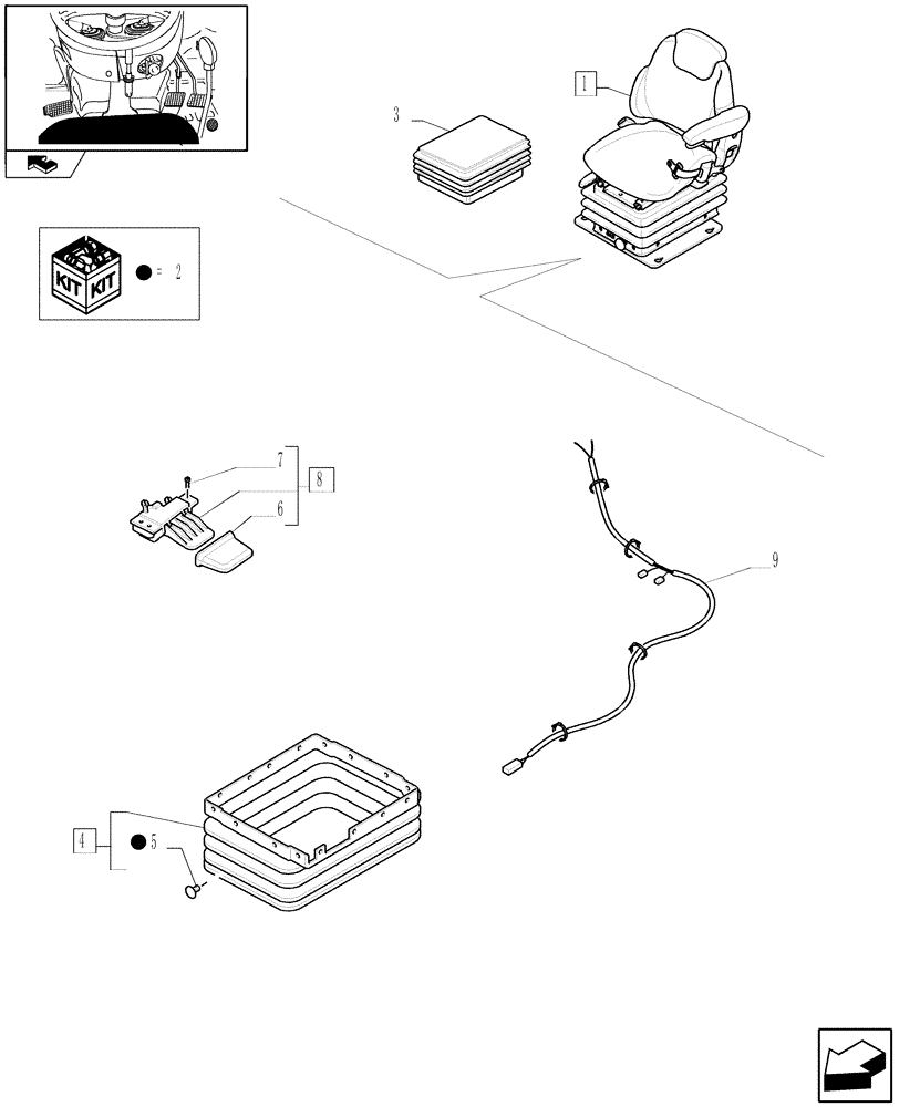 Схема запчастей Case IH PUMA 140 - (1.93.3/ A[06]) - "GRAMMER" DELUXE SEAT W/AIR SPRING, W/BELTS AND W/SWITCH - BREAKDOWN (10) - OPERATORS PLATFORM/CAB