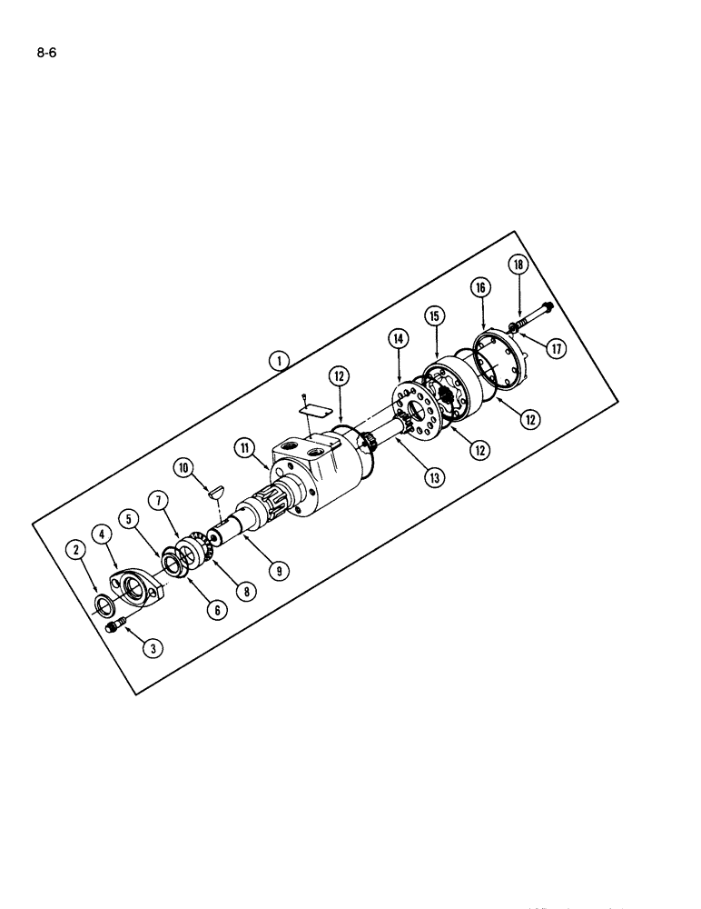 Схема запчастей Case IH 970 - (8-6) - HYDRAULIC MOTOR (08) - HYDRAULICS