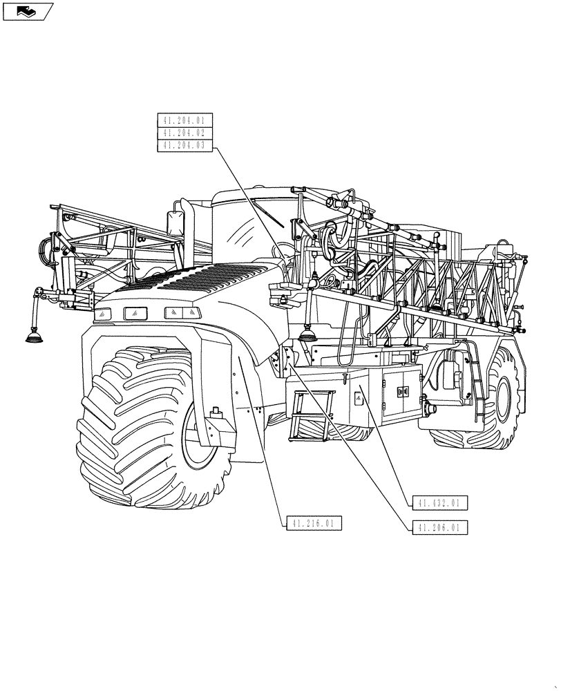 Схема запчастей Case IH TITAN 3030 - (00.000.41) - PICTORIAL INDEX - STEERING (00) - GENERAL & PICTORIAL INDEX