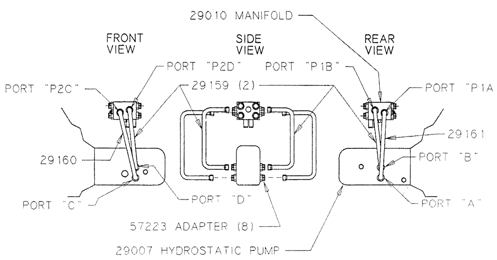 Схема запчастей Case IH PATRIOT - (06-011) - PLUMBING - PUMP TO MANIFOLD Hydraulic Plumbing