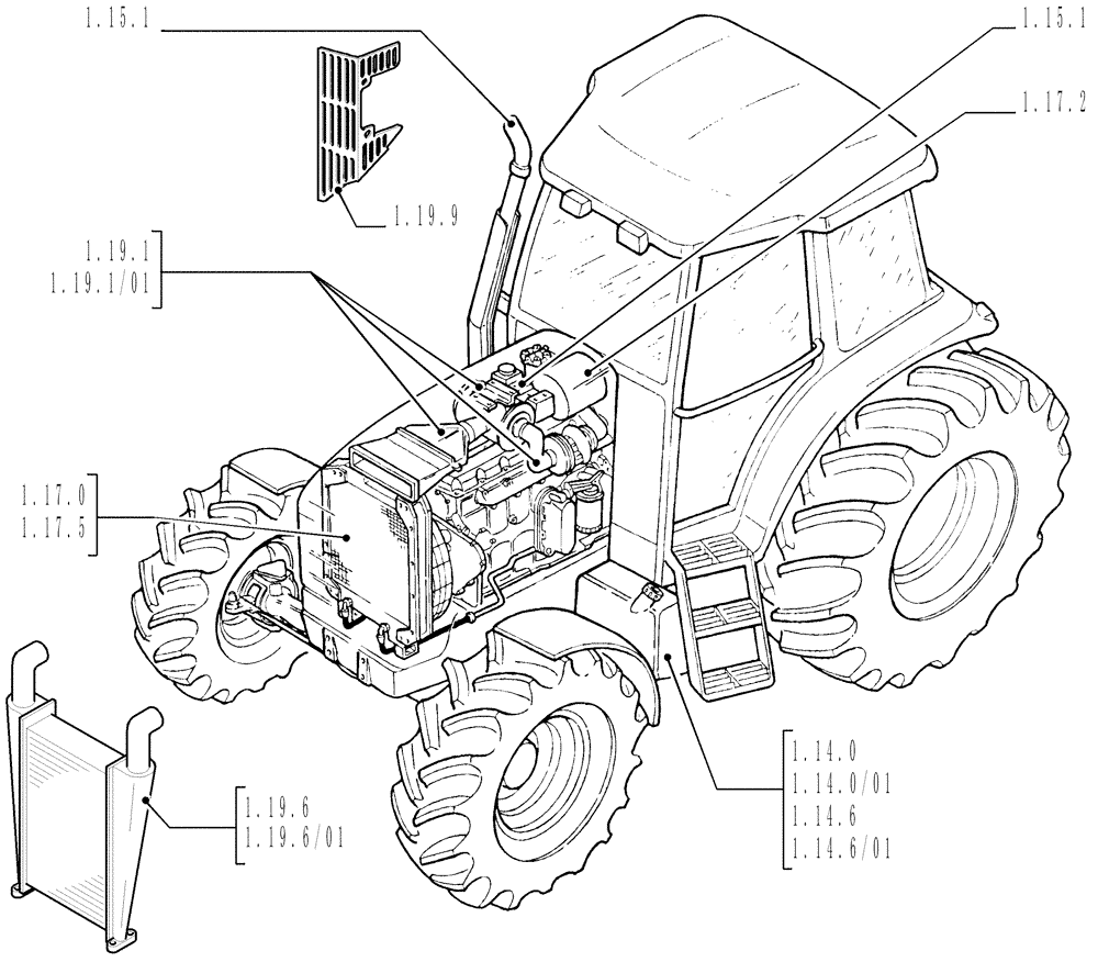 Схема запчастей Case IH MXU135 - (SEC. 02) - ENGINE EQUIP. (00) - GENERAL