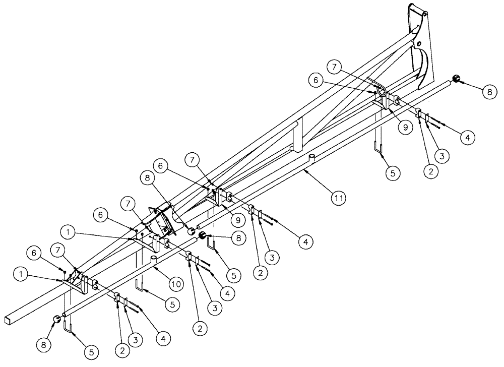 Схема запчастей Case IH SPX4410 - (09-029) - NOZZLE SPACING GROUP, 5 SECTION 90, 20/30" ON CENTER PLBG Liquid Plumbing