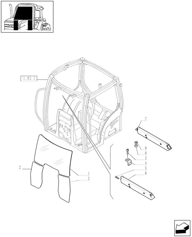 Схема запчастей Case IH MXU135 - (1.92.3) - WINDSHIELD AND RELATED PARTS (10) - OPERATORS PLATFORM/CAB