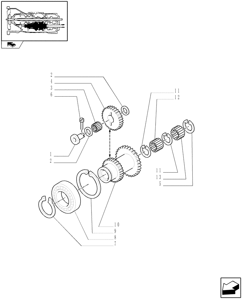 Схема запчастей Case IH FARMALL 95C - (1.28.1[03]) - TRANSMISSION GEARS (03) - TRANSMISSION