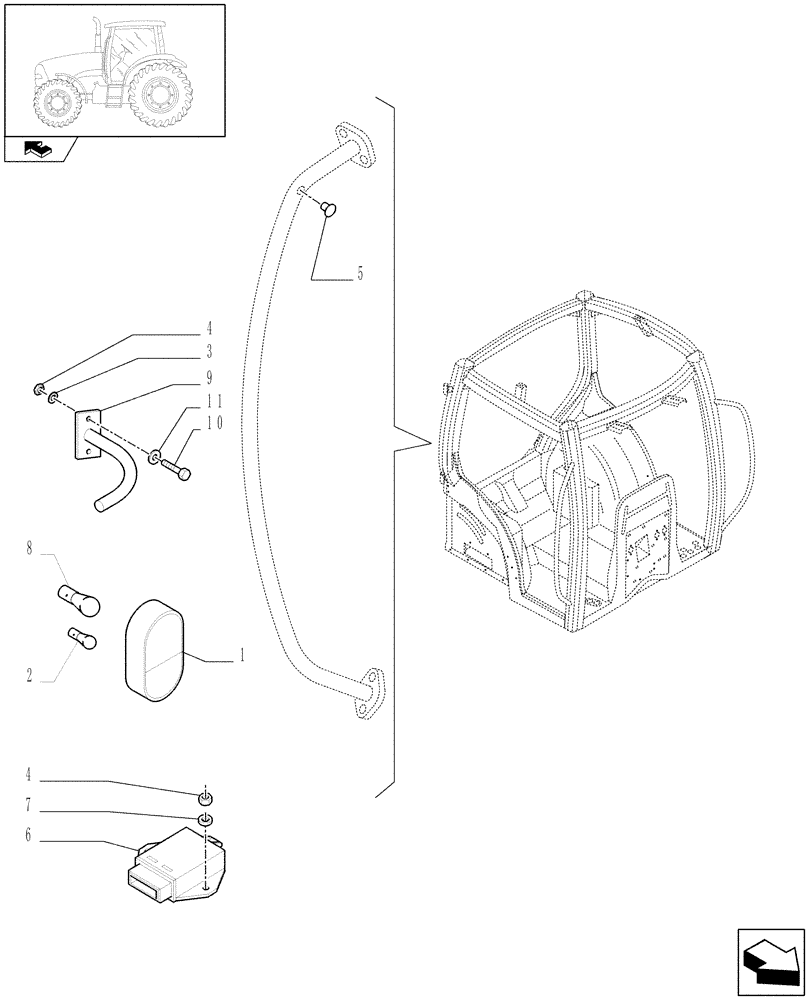 Схема запчастей Case IH PUMA 125 - (1.75.6[02A]) - FRONT TURN INDICATORS - D6550 (06) - ELECTRICAL SYSTEMS