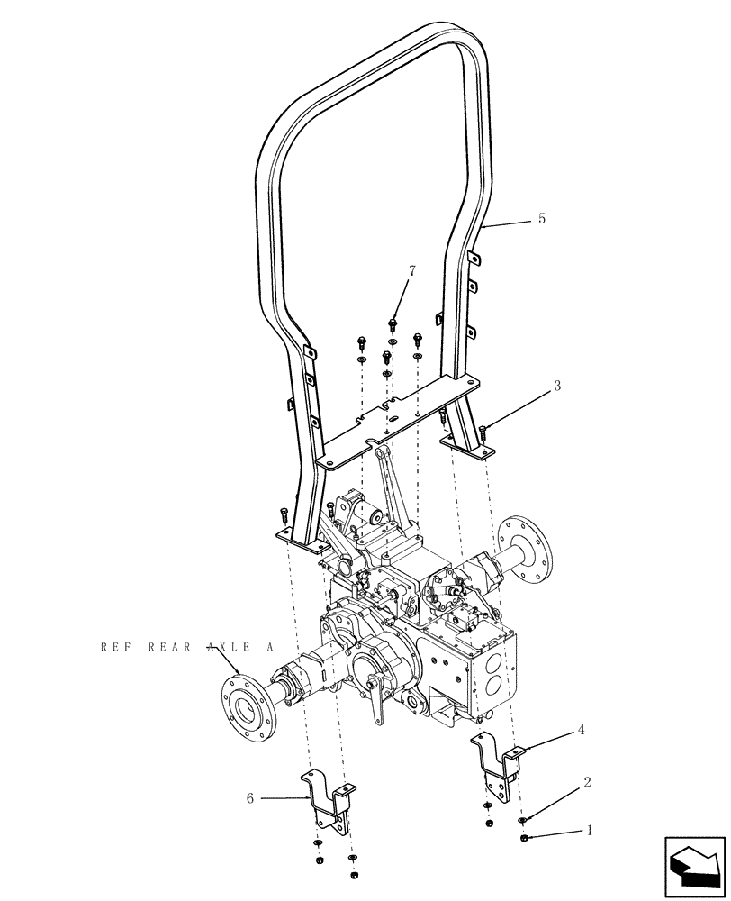 Схема запчастей Case IH DX35 - (10.12) - FIXED ROPS ASSEMBLY (10) - OPERATORS PLATFORM/CAB