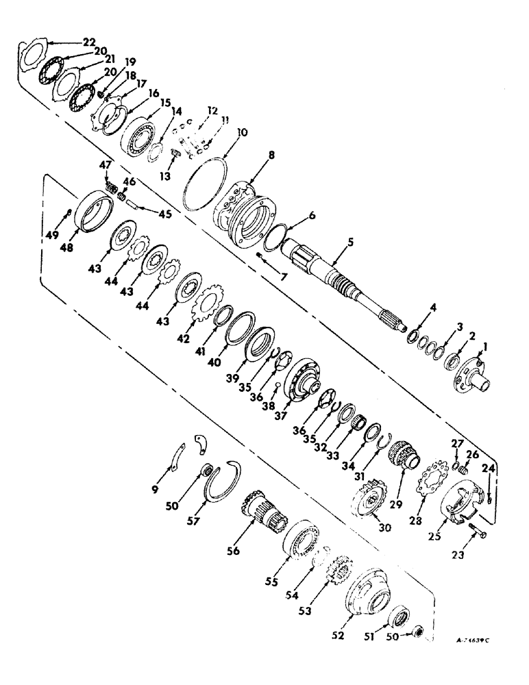 Схема запчастей Case IH 826 - (07-46) - DRIVE TRAIN, TORQUE AMPLIFIER, GEAR DRIVE TRACTORS (04) - Drive Train