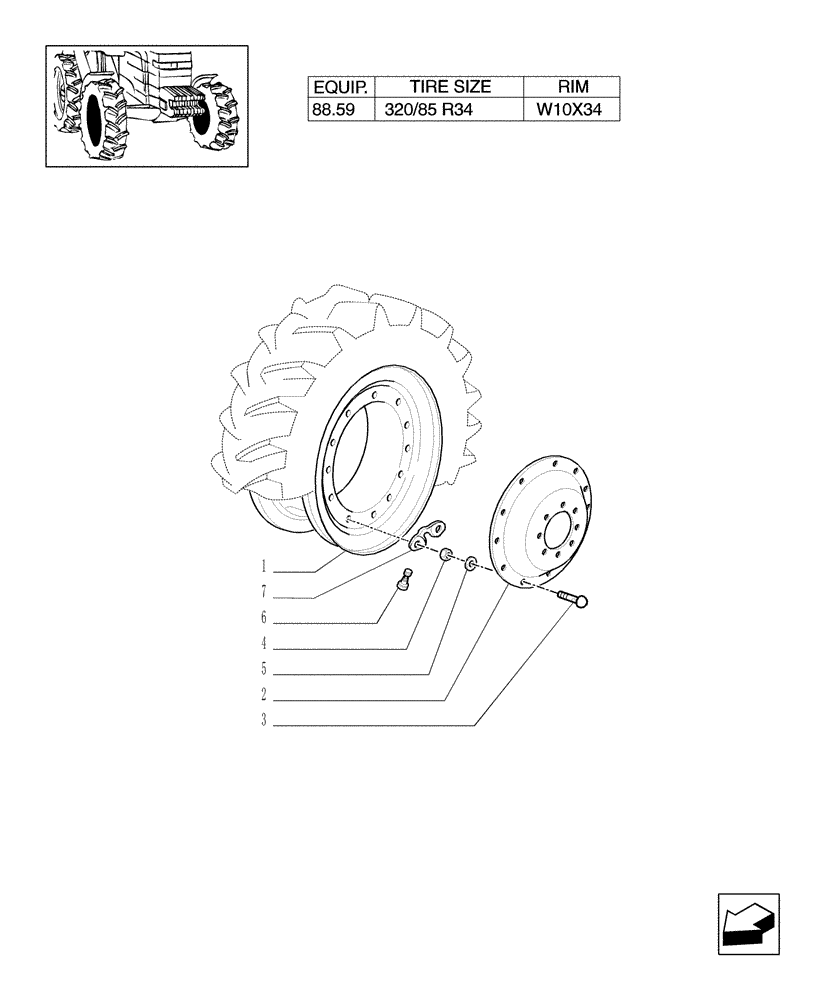 Схема запчастей Case IH MAXXUM 140 - (82.00[04]) - 4WD DRIVING WHEELS (11) - WHEELS/TRACKS