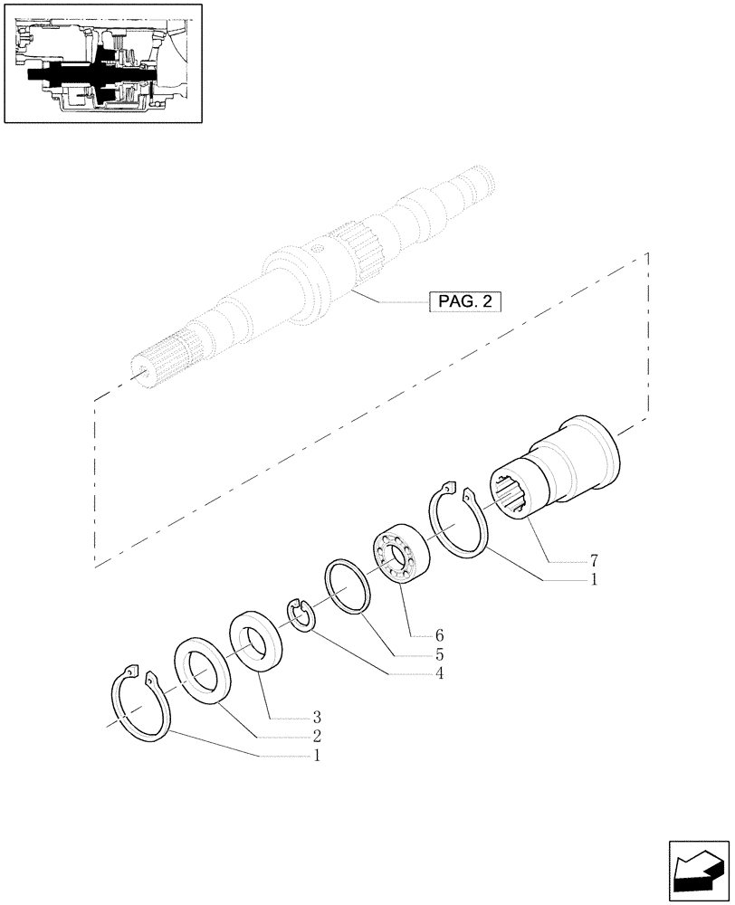 Схема запчастей Case IH MXU115 - (1.33.3[01]) - 4WD DRIVING GEAR - SPLINED BUSHING AND RELATED PARTS (04) - FRONT AXLE & STEERING