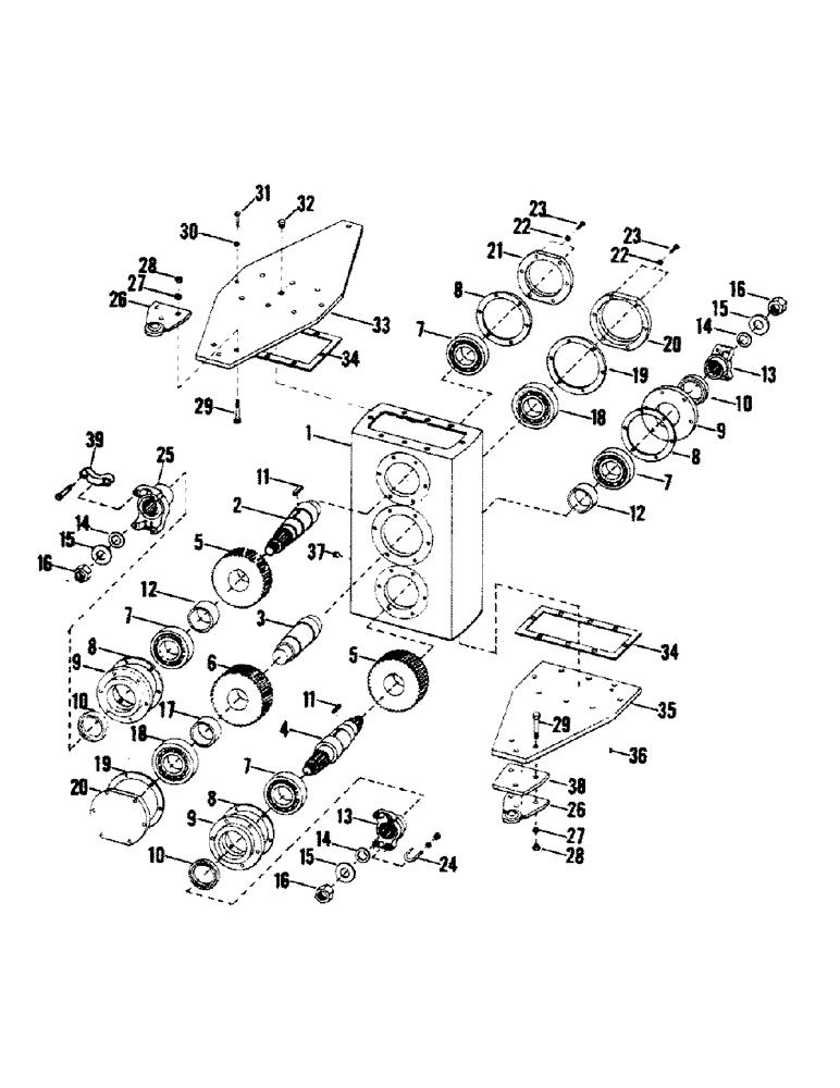 Схема запчастей Case IH STEIGER - (04-40) - TRANSFER CASE ASSEMBLY - 02-075 (04) - Drive Train