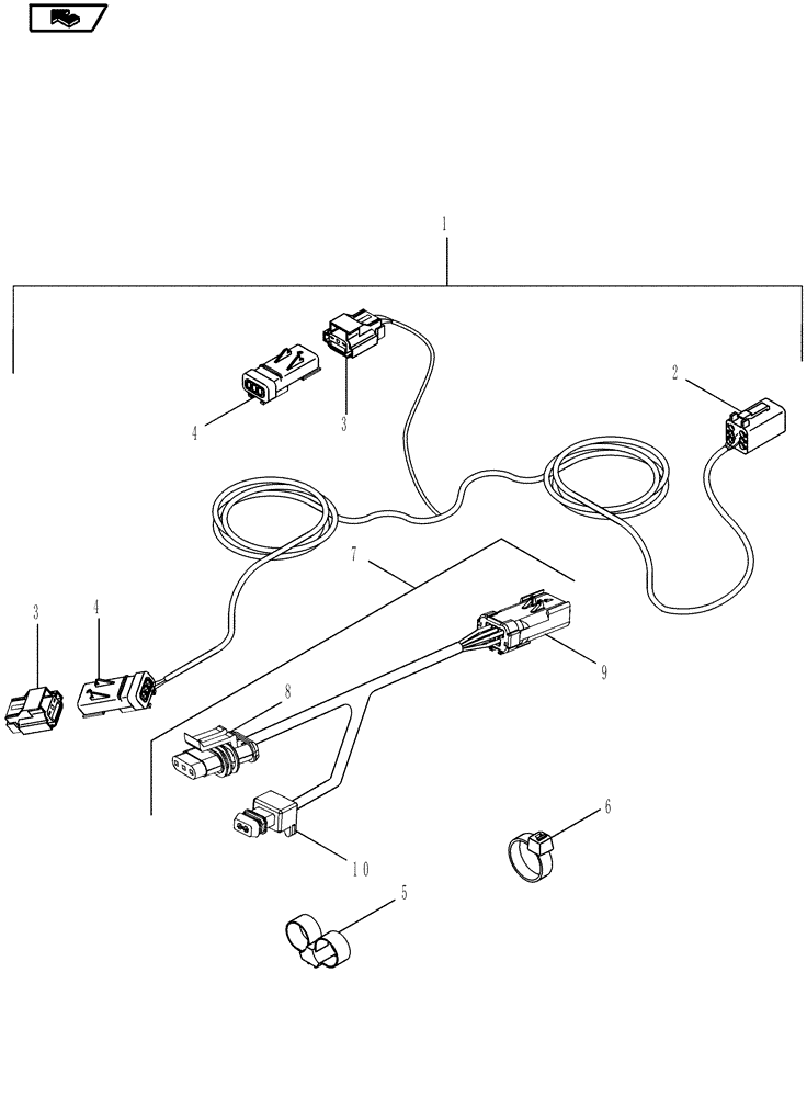 Схема запчастей Case IH MAGNUM 210 - (55.100.08) - HARNESS, STEERING (55) - ELECTRICAL SYSTEMS