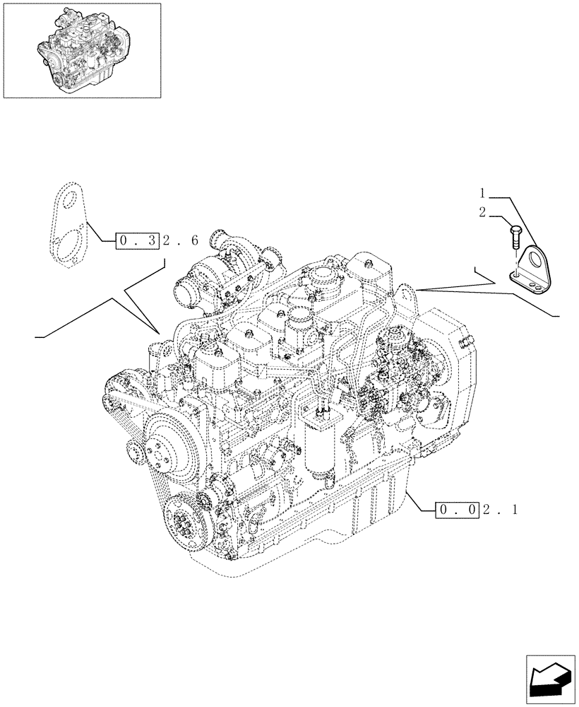 Схема запчастей Case IH F4GE9684C J600 - (0.45.0[01]) - HOOKS - ENGINE (504035165) 