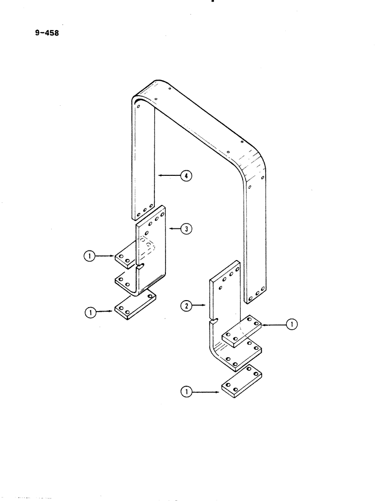 Схема запчастей Case IH 485 - (9-458) - ROLL OVER PROTECTION FRAME (09) - CHASSIS/ATTACHMENTS