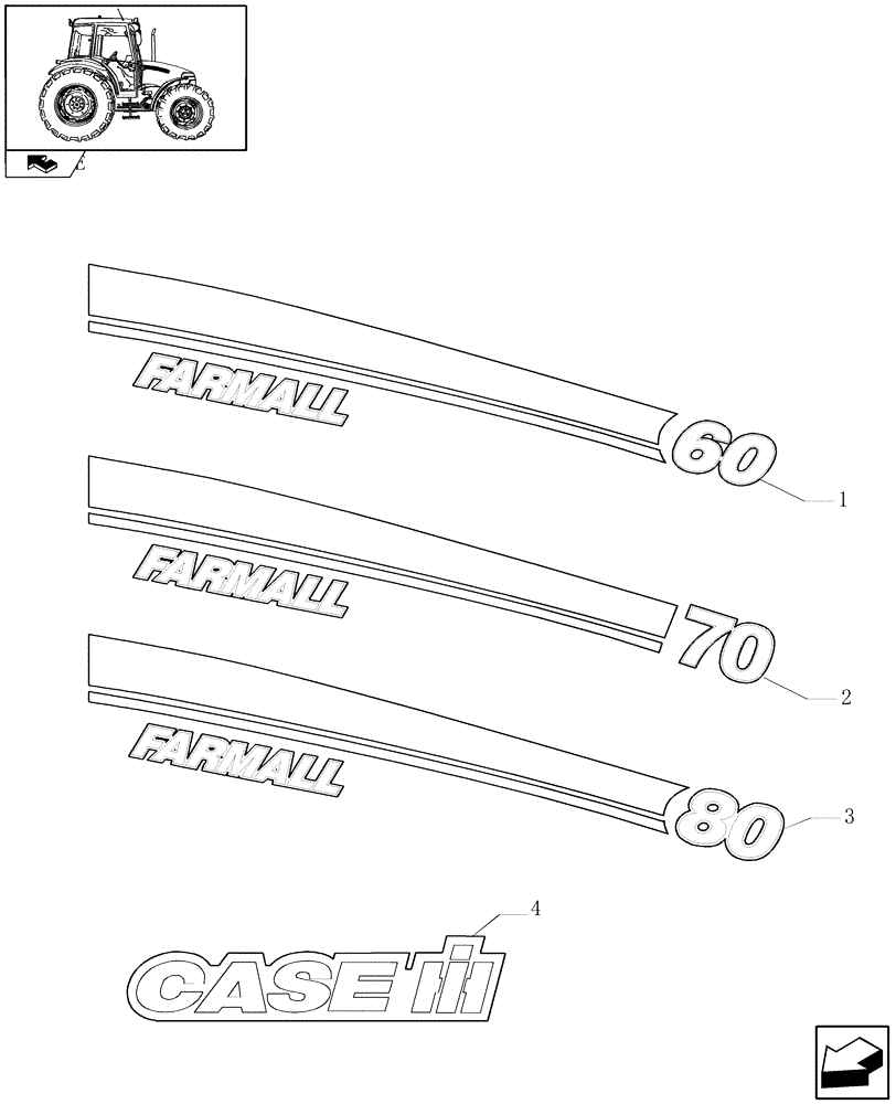 Схема запчастей Case IH FARMALL 80 - (1.98.2/01) - MODEL IDENTIFICATION DECALS (VAR.330007) (13) - DECALS