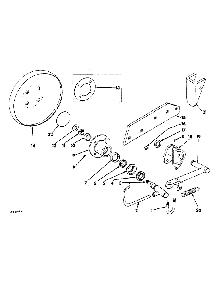 Схема запчастей Case IH 511 - (W-09) - REAR FURROW STEEL WHEEL SPRING LOADED 