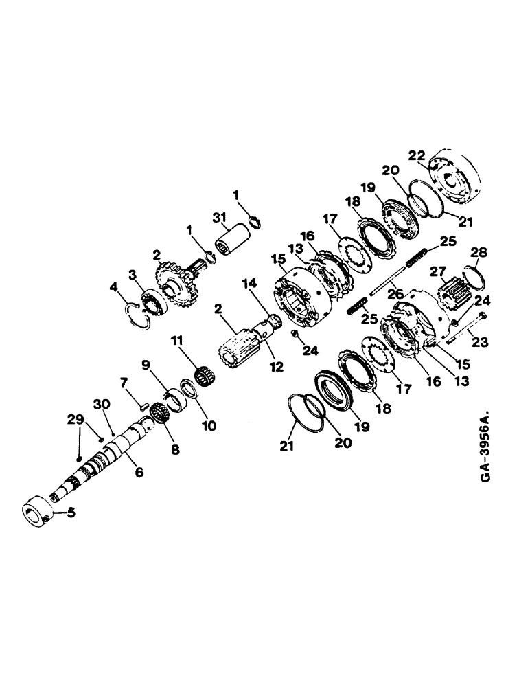 Схема запчастей Case IH 644 - (1I02) - POWERSHIFT CLUTCH (04) - Drive Train