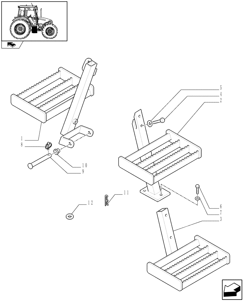 Схема запчастей Case IH FARMALL 80 - (1.87.0[03]) - LADDER (08) - SHEET METAL