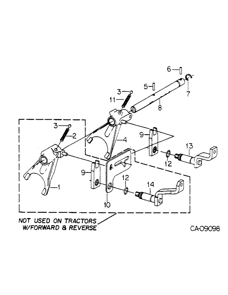 Схема запчастей Case IH 784 - (07-31) - DRIVE TRAIN, GEAR SHIFT MECHANISM, RANGE TRANSMISSION, H PATTERN SHIFT, TRACTORS W/ S/N 9399 & BELOW (04) - Drive Train