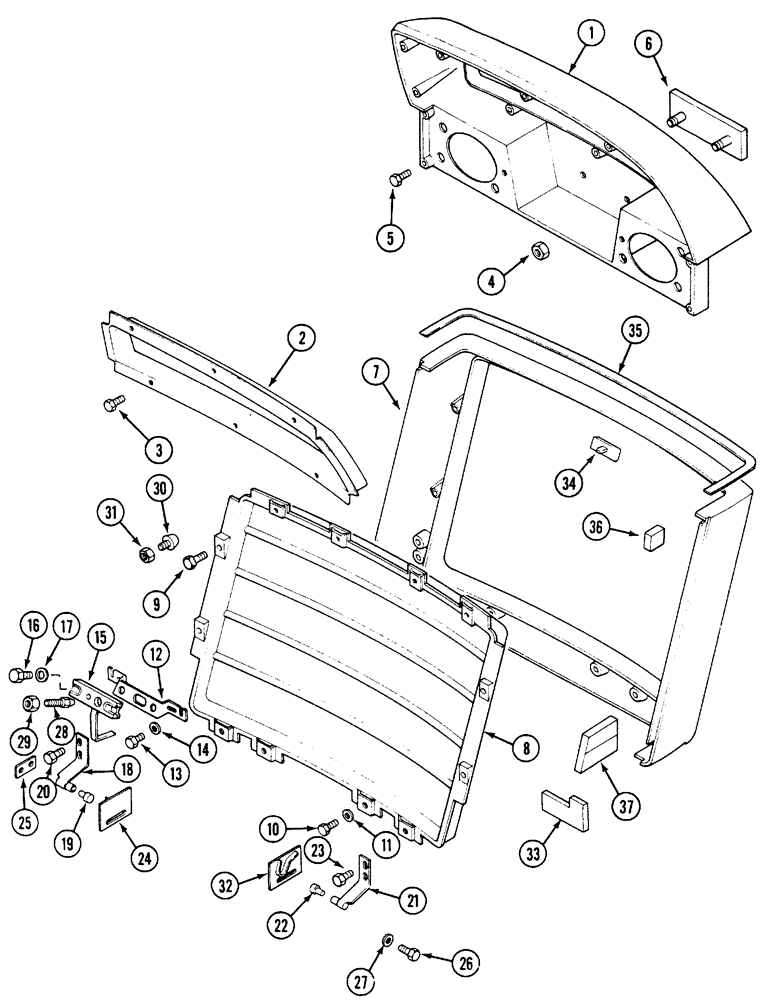 Схема запчастей Case IH 5240 - (9-042) - FRONT GRILLES AND RELATED PARTS, - JJF1019253 (09) - CHASSIS/ATTACHMENTS