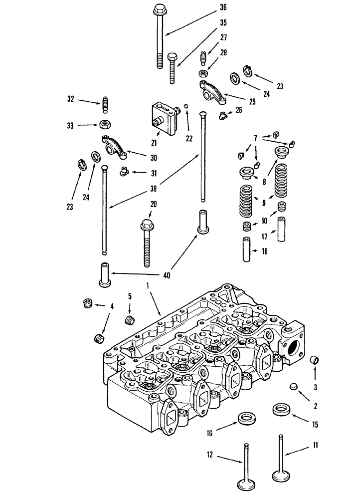 Схема запчастей Case IH 8840 - (10-024) - VALVE MECHANISM (DIESEL) (10) - ENGINE