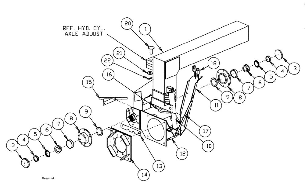 Схема запчастей Case IH SPX3185 - (04-022) - SUSPENSION & FRAME - STRUT ASSEMBLY - REAR Suspension & Frame