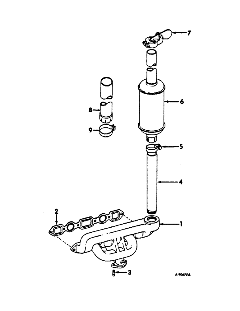 Схема запчастей Case IH C-200 - (G-36) - INTAKE MANIFOLD AND EXHAUST SYSTEM, 8000 FORK LIFTS 