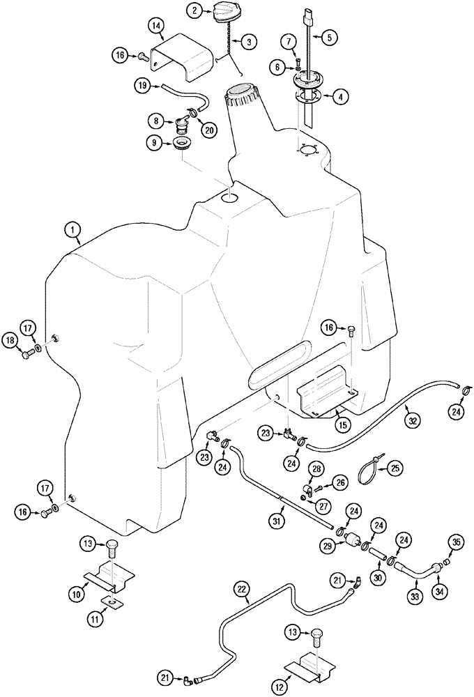 Схема запчастей Case IH C60 - (03-09) - FUEL TANK FILLER AND SENDER (03) - FUEL SYSTEM