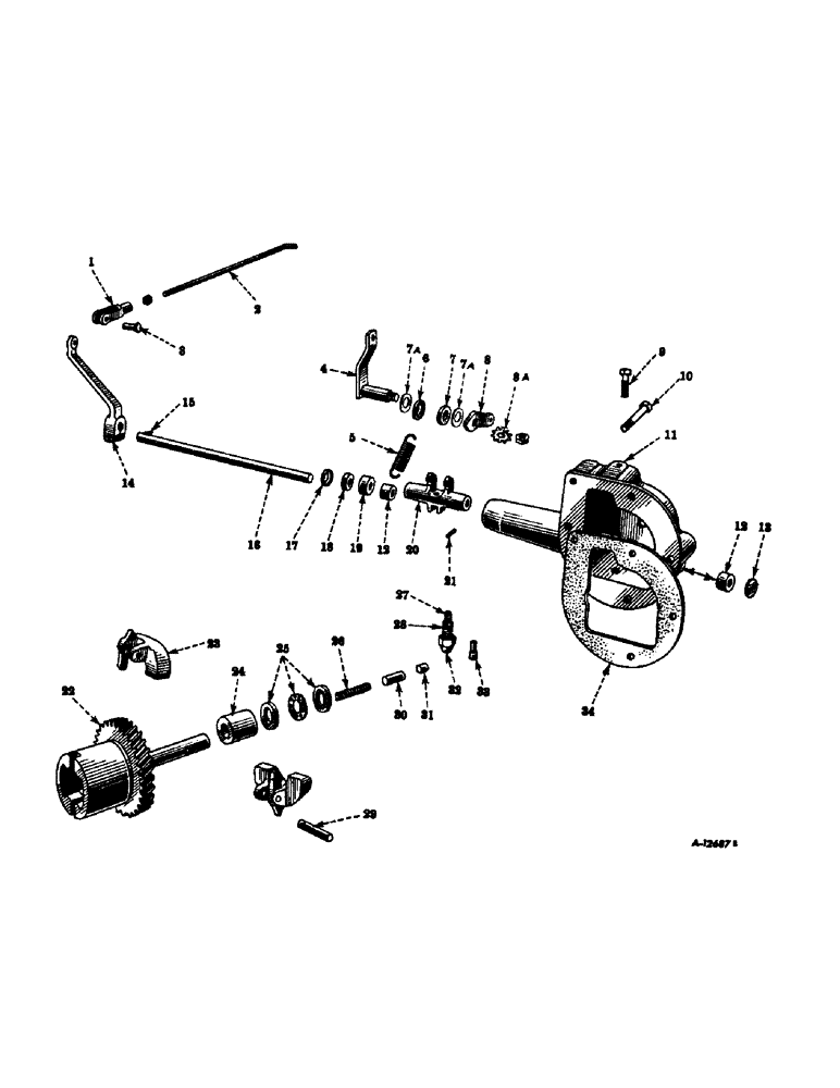 Схема запчастей Case IH SUPER AV - (034) - ENGINE, GOVERNOR AND CONNECTIONS (01) - ENGINE