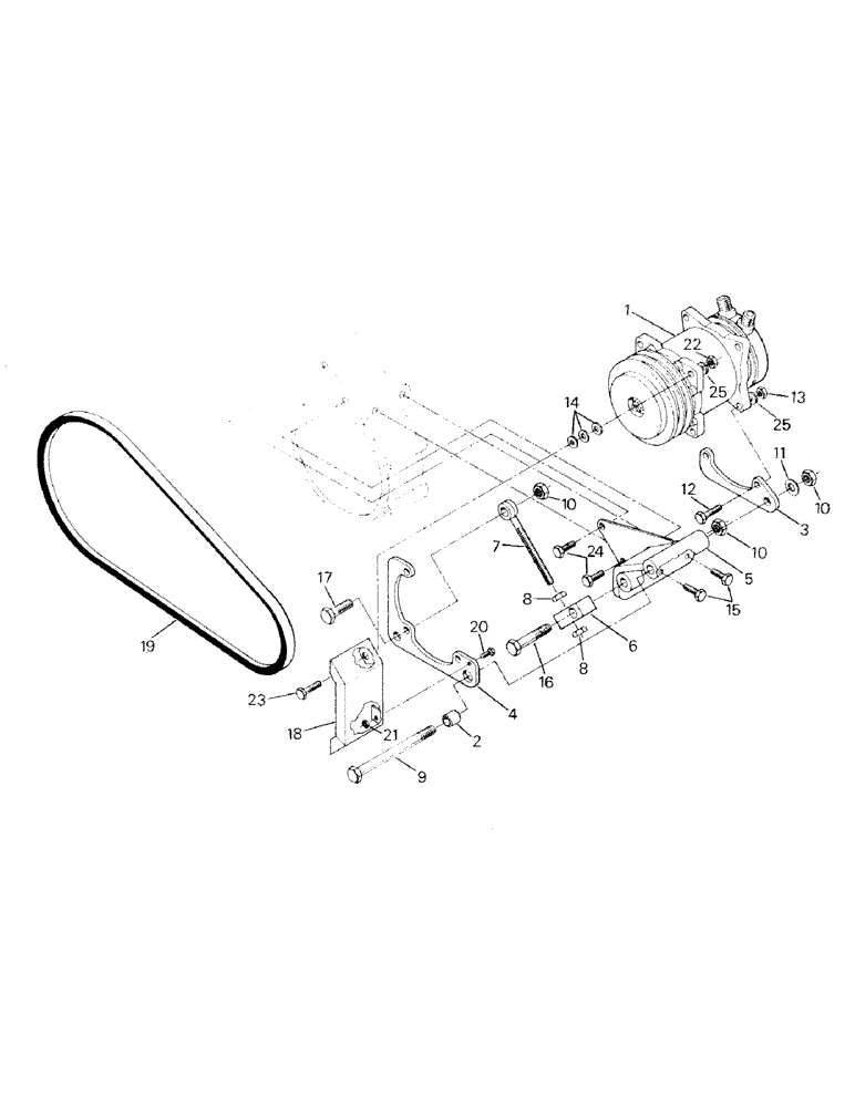 Схема запчастей Case IH KM-225 - (03-12A) - A/C COMPRESSOR AND MOUNTING, KOMATSU ENGINE (03) - Climate Control