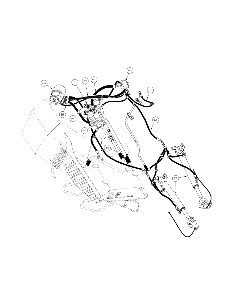 Схема запчастей Case IH STX500 - (01-03) - PICTORIAL INDEX - STEERING CIRCUIT (00) - PICTORIAL INDEX