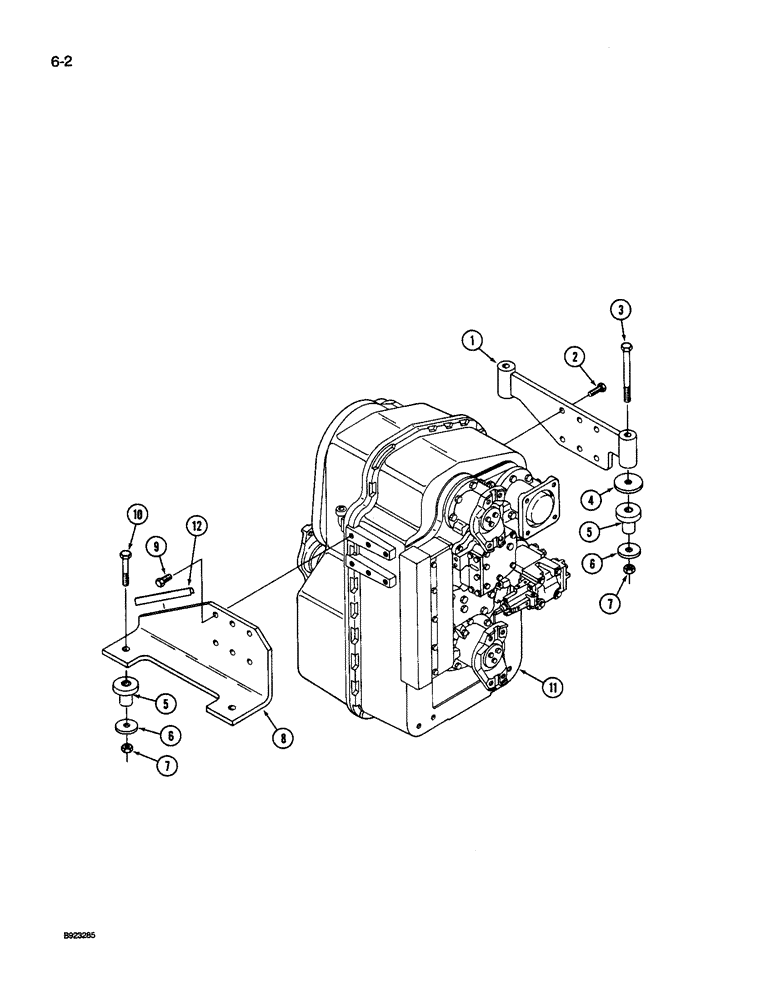 Схема запчастей Case IH 9240 - (6-002) - TRANSMISSION MOUNTING, PRIOR TO P.I.N. JCB0028400 (06) - POWER TRAIN