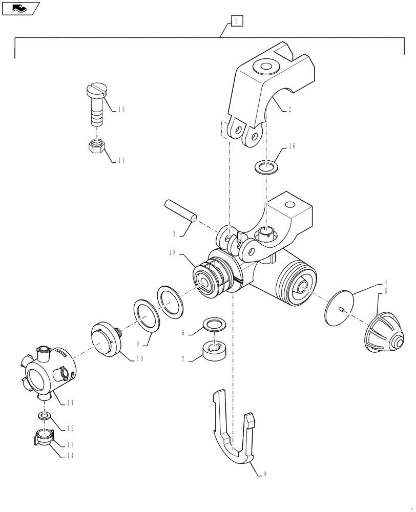 Схема запчастей Case IH 3230 - (75.130.21) - ARAG NOZZLE-5-WAY WET 1" PIPE (75) - SOIL PREPARATION