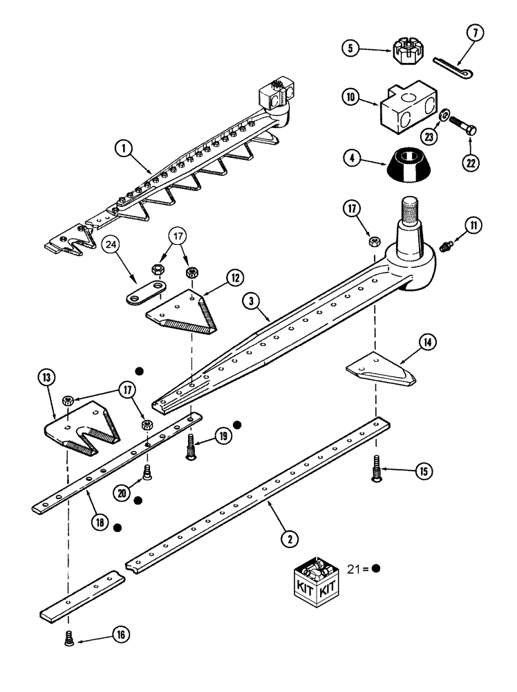 Схема запчастей Case IH 1010 - (09B-06) - KNIFE ASSEMBLY 3 INCH BOLTED FINE SERRATIONS BSN JJC0302299 (09) - CHASSIS/ATTACHMENTS