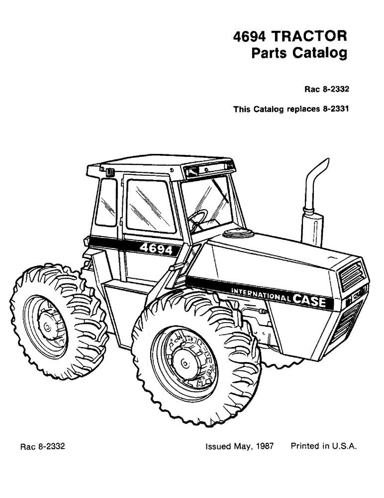 Схема запчастей Case IH 4694 - (1-003) - 4694 TRACTOR PARTS CATALOG (00) - PICTORIAL INDEX