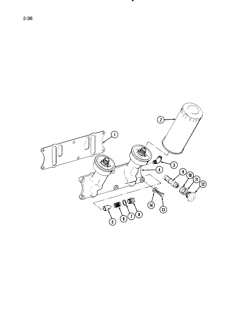 Схема запчастей Case IH 1670 - (2-36) - OIL FILTER, DTI466C ENGINE (01) - ENGINE