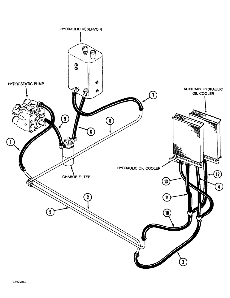 Схема запчастей Case IH 1660 - (1-24) - PICTORIAL INDEX, OIL COOLER SYSTEM, RICE (00) - PICTORIAL INDEX