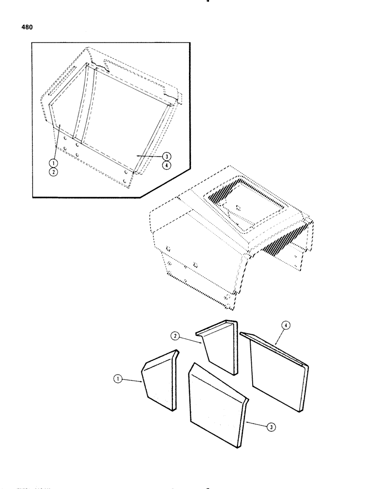 Схема запчастей Case IH 1270 - (480) - CAB, INSULATION (09) - CHASSIS/ATTACHMENTS