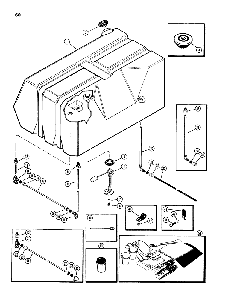 Схема запчастей Case IH 970 - (060) - FUEL TANK AND LINES, (401B) DIESEL ENGINE (03) - FUEL SYSTEM