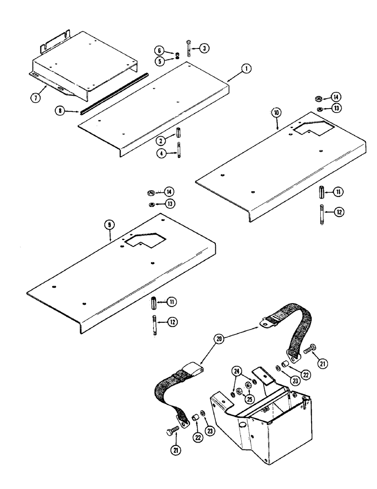 Схема запчастей Case IH 1370 - (408) - SEAT SUPPORT PLATE, FIRST USED P.I.N. 8797501 (09) - CHASSIS/ATTACHMENTS