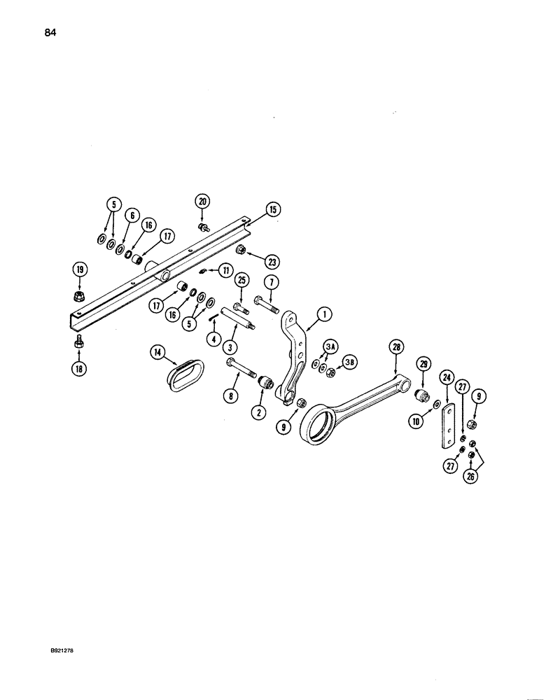 Схема запчастей Case IH 1680 - (084) - CHAFFER DRIVE HANGER LEVER AND SUPPORT, HEAVY DUTY DRIVE, EXTENDED LENGTH CLEANING SYSTEM (74) - CLEANING