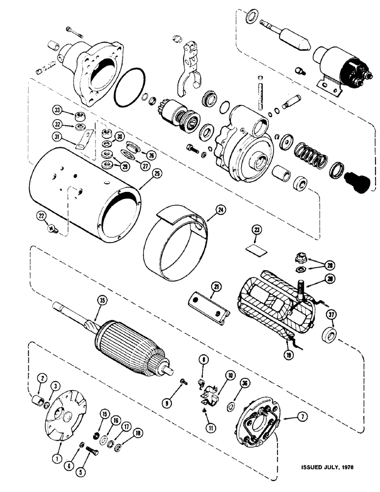 Схема запчастей Case IH 1570 - (070) - A145555 STARTER, DELCO-REMY NUMBER 1113478, USED TRACTOR SERIAL NUMBERS 8814501 TO 8817385 (04) - ELECTRICAL SYSTEMS